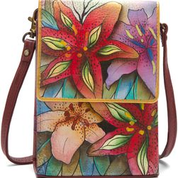 Anuschka Handbags Mini Sling Organizer Luscious Lilies
