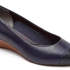 Rockport Annett Cap Toe Pump Deep Ocean Brown Calf/Lizard