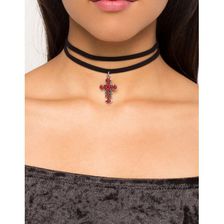 Bijuterii Femei CheapChic Filigree Cross Layered Choker Red