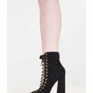 Incaltaminte Femei CheapChic It Factor Lace-up Block Heel Booties Black