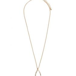 Bijuterii Femei Forever21 Wishbone Pendant Necklace Gold
