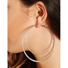Bijuterii Femei Forever21 Double Hoop Earrings Silver
