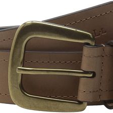 Ralph Lauren Tumbled Leather 1 3/4" Rings Belt Desert