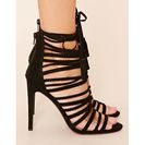 Incaltaminte Femei Forever21 Caged Faux Suede Heels Black