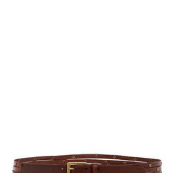 Accesorii Femei Linea Pelle Sliced Leather Stud Belt BROWN