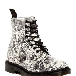 Incaltaminte Femei Dr Martens Pascal Printed Boot Unisex BLACK-WHIT