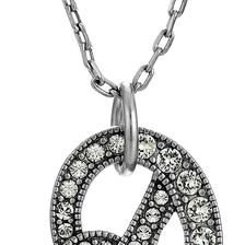 Marc Jacobs Charms Pretzel Pendant Necklace Crystal/Antique Silver