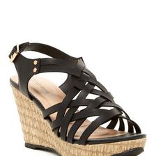 Incaltaminte Femei Top Guy Lucky Strappy Woven Wedge Sandal BLACK