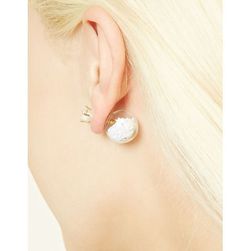 Bijuterii Femei Forever21 Faux Crystal Ball Dual Studs Goldclear