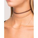 Bijuterii Femei CheapChic Leatherette And Chain 2pc Choker Brown