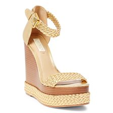 Ralph Lauren Mahina Metallic Wedge Sandal Gold