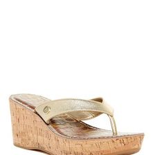 Incaltaminte Femei Sam Edelman Romy Thong Wedge Sandal JUTE METALLIC