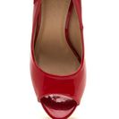 Incaltaminte Femei CheapChic Peep Show Faux Patent Leather Pumps Red