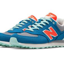 Incaltaminte Femei New Balance 574 New Balance Blue with Grey Orange