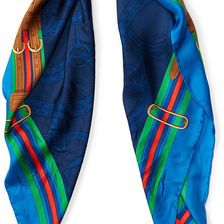 Ralph Lauren Claudia Silk Scarf Navy