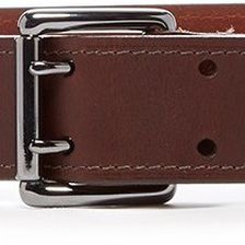 L.A.M.B. Genuine Leather Double Prong Belt CHOCOLATE