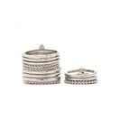 Bijuterii Femei Forever21 Rhinestone Midi Ring Set Silver