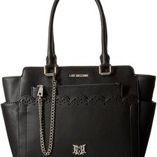 LOVE Moschino Eyelets Removable Clutch Tote Black/Black