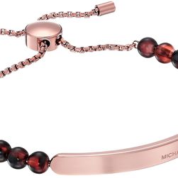 Michael Kors Logo Plaque Slider Bracelet Rose Gold/Blush Tortoise