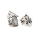 Bijuterii Femei Forever21 Iridescent Faux Stone Ring Set Bsilver