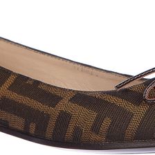 Fendi Cotton Flats Zucca Jacquard Brown