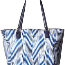 Vera Bradley Ella Tote Wavy Stripe/Navy