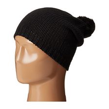 Accesorii Femei Michael Stars Faux Fur Pom Slouch Hat Black