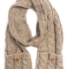 Accesorii Femei MUK LUKS Braided Cable Scarf Taupe