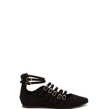 Incaltaminte Femei CheapChic Strapped \'n Fab Pointy Flats Black