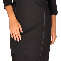 Rochie office neagra cu bentite eco 201272N