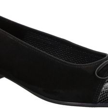 ara Bel Black Suede/Snake Print Toe