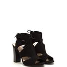 Incaltaminte Femei CheapChic Step It Up Faux Suede Caged Heels Black