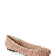 Incaltaminte Femei Jessica Simpson Taupe Merlie Pleated Square Toe Flats Taupesuede