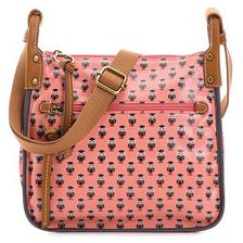 Accesorii Femei Fossil Fossil Keyper Owl Crossbody Bag CoralBlack