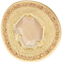 Vince Camuto Resin Stone Pave Hammered Ring - Size 7-8 GOLD OX-CRYSTAL