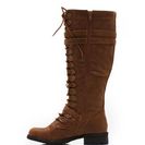 Incaltaminte Femei CheapChic Double Buckle Faux Leather Boots Cognac