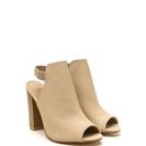 Incaltaminte Femei CheapChic Top To Bottom Chunky Peep-toe Mule Heels Beige