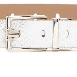 Steve Madden Metallic Snake Embossed Reversible Belt TAUP-SIL