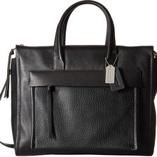 COACH Bleecker Leather Large Riley Carryall Black