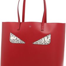 Fendi Ginevra Calfskin Shopping Bag RIBES+NATURALE+PALL