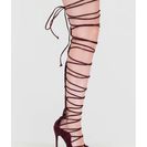 Incaltaminte Femei CheapChic Sneak A Look Lace-up Heels Wine