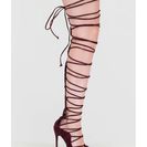 Incaltaminte Femei CheapChic Sneak A Look Lace-up Heels Wine