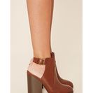 Incaltaminte Femei Forever21 Cutout Faux Leather Booties Tan