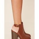 Incaltaminte Femei Forever21 Cutout Faux Leather Booties Tan