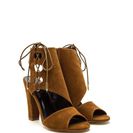 Incaltaminte Femei CheapChic Strong Angles Faux Suede Chunky Heels Mocha