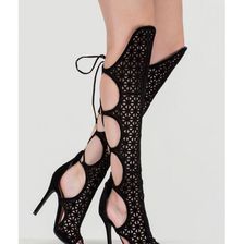 Incaltaminte Femei CheapChic One True Love Cut-out Gladiator Heels Black