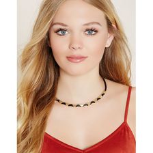 Bijuterii Femei Forever21 Cutout Plated Collar Necklace Blackgold