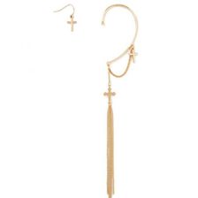Bijuterii Femei Forever21 Fringe Cross Ear Cuff Set Gold