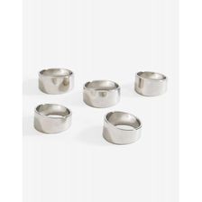 Bijuterii Femei CheapChic Clean Metal 5pc Ring Set Met Slvr