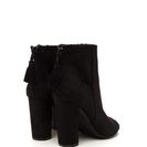Incaltaminte Femei CheapChic Stitched Up Faux Suede Tasseled Booties Black